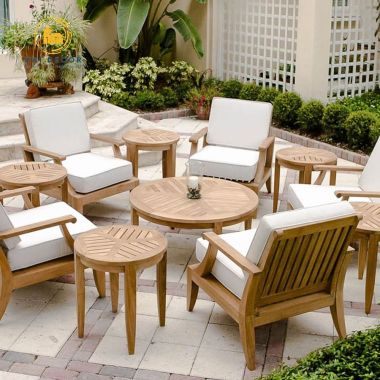 Bàn ghế gỗ ngoài trời, sân vườn