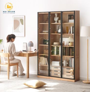 Tủ sách gỗ tự nhiên