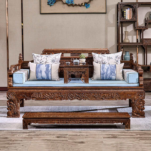 Giường la hán gỗ tự nhiên giả cổ phong cách á đông SBT 002