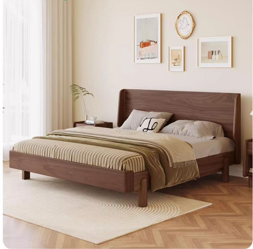 Giường ngủ gỗ óc chó tự nhiên sản phẩm cho gia đình GNH 004