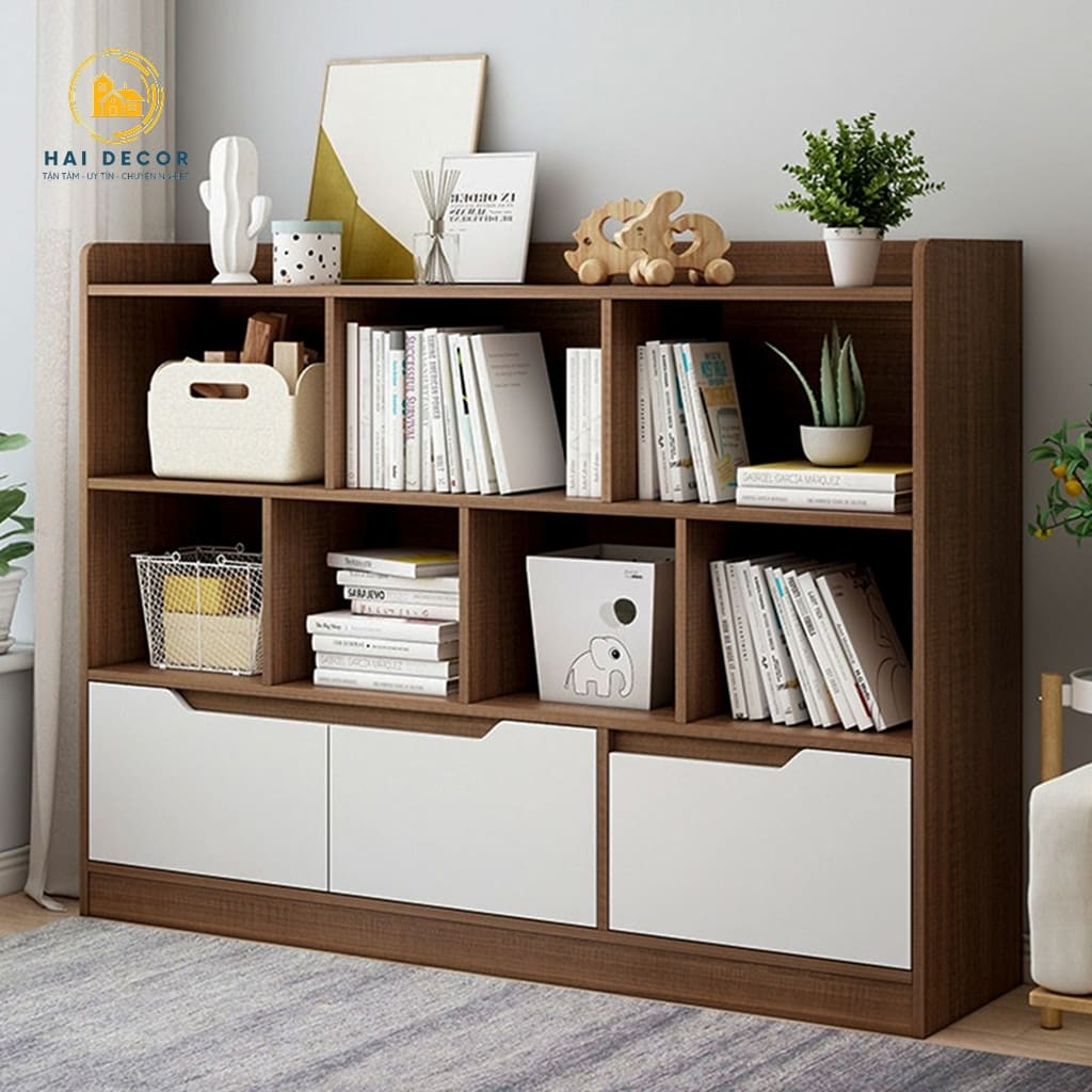 15 Mẫu Kệ Sách Gỗ Đẹp Giúp Nâng Tầm Không Gian Sống